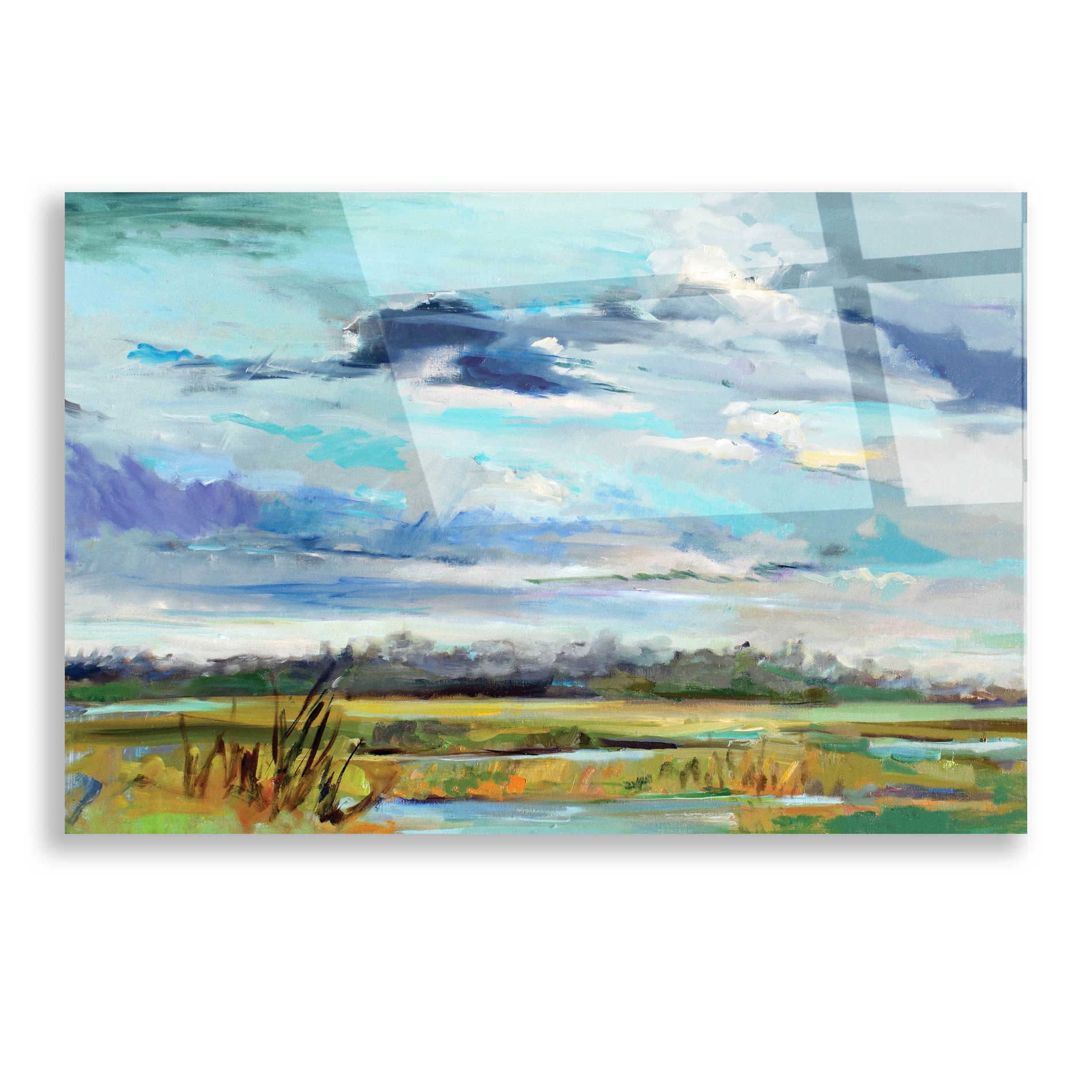 Epic Art 'Marsh Skies' by Carol Hallock, Acrylic Glass Wall Art,16x12