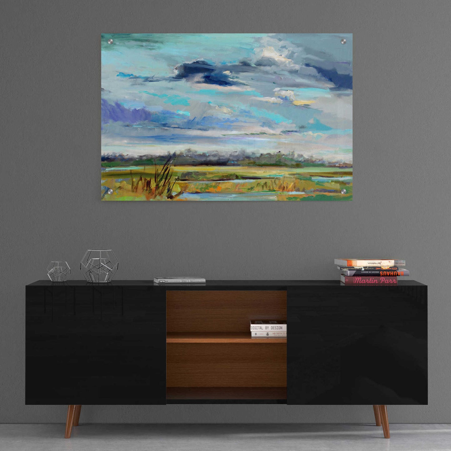 Epic Art 'Marsh Skies' by Carol Hallock, Acrylic Glass Wall Art,36x24