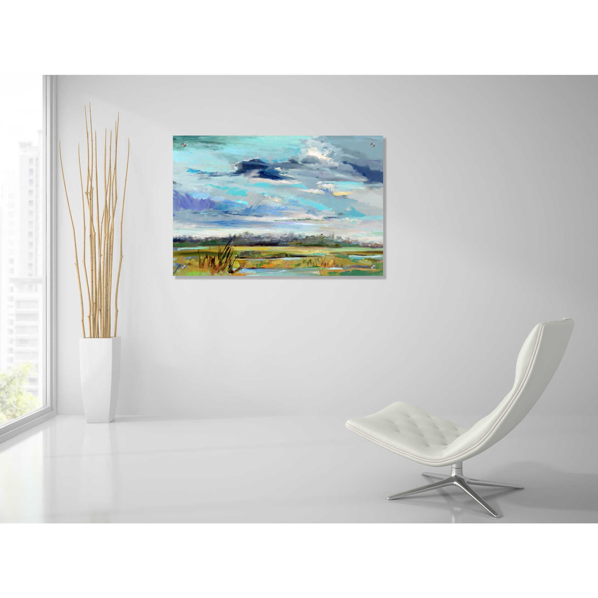 Epic Art 'Marsh Skies' by Carol Hallock, Acrylic Glass Wall Art,36x24