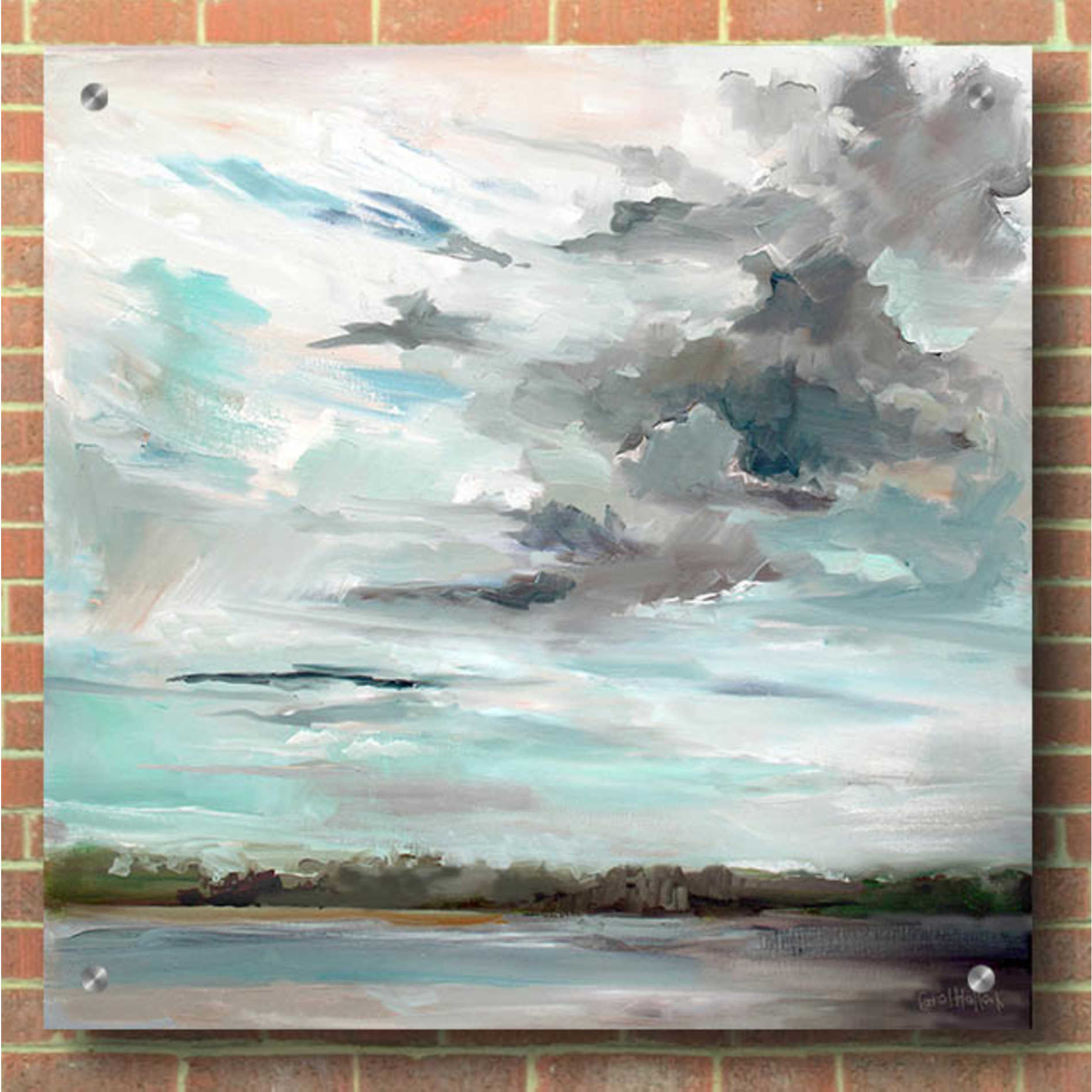 Epic Art 'Cloudy Days Don't Get Me Down' by Carol Hallock, Acrylic Glass Wall Art,36x36