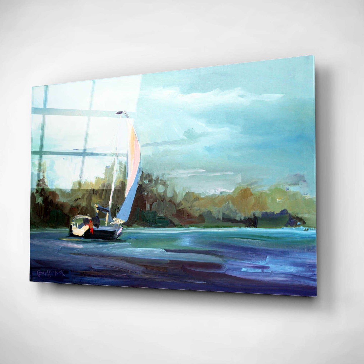 Epic Art 'Sailboat' by Carol Hallock, Acrylic Glass Wall Art,16x12