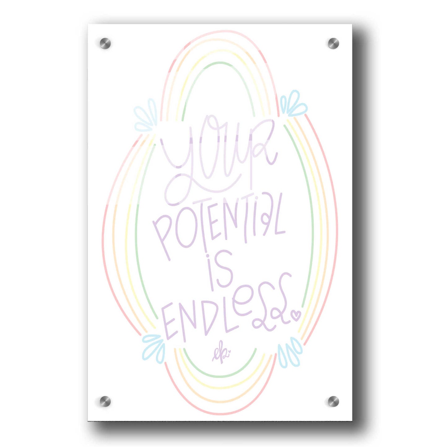 Epic Art 'Your Potential is Endless' by Erin Barrett, Acrylic Glass Wall Art,24x36