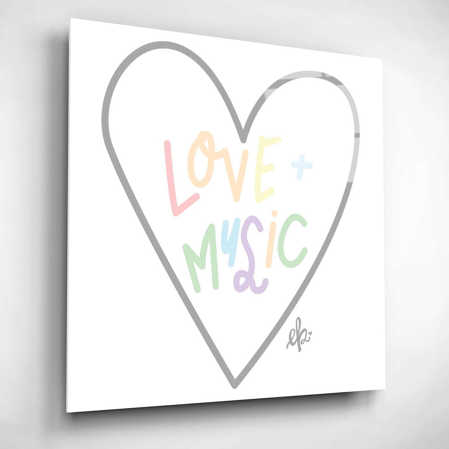 Epic Art 'Love and Music' by Erin Barrett, Acrylic Glass Wall Art,12x12