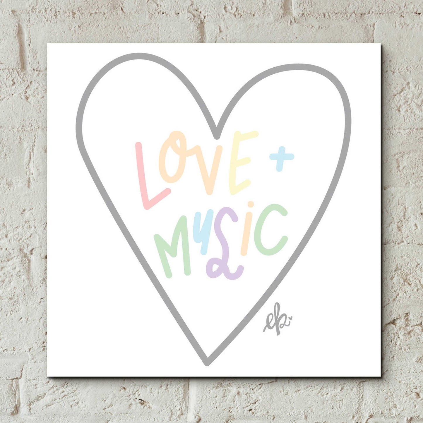 Epic Art 'Love and Music' by Erin Barrett, Acrylic Glass Wall Art,12x12