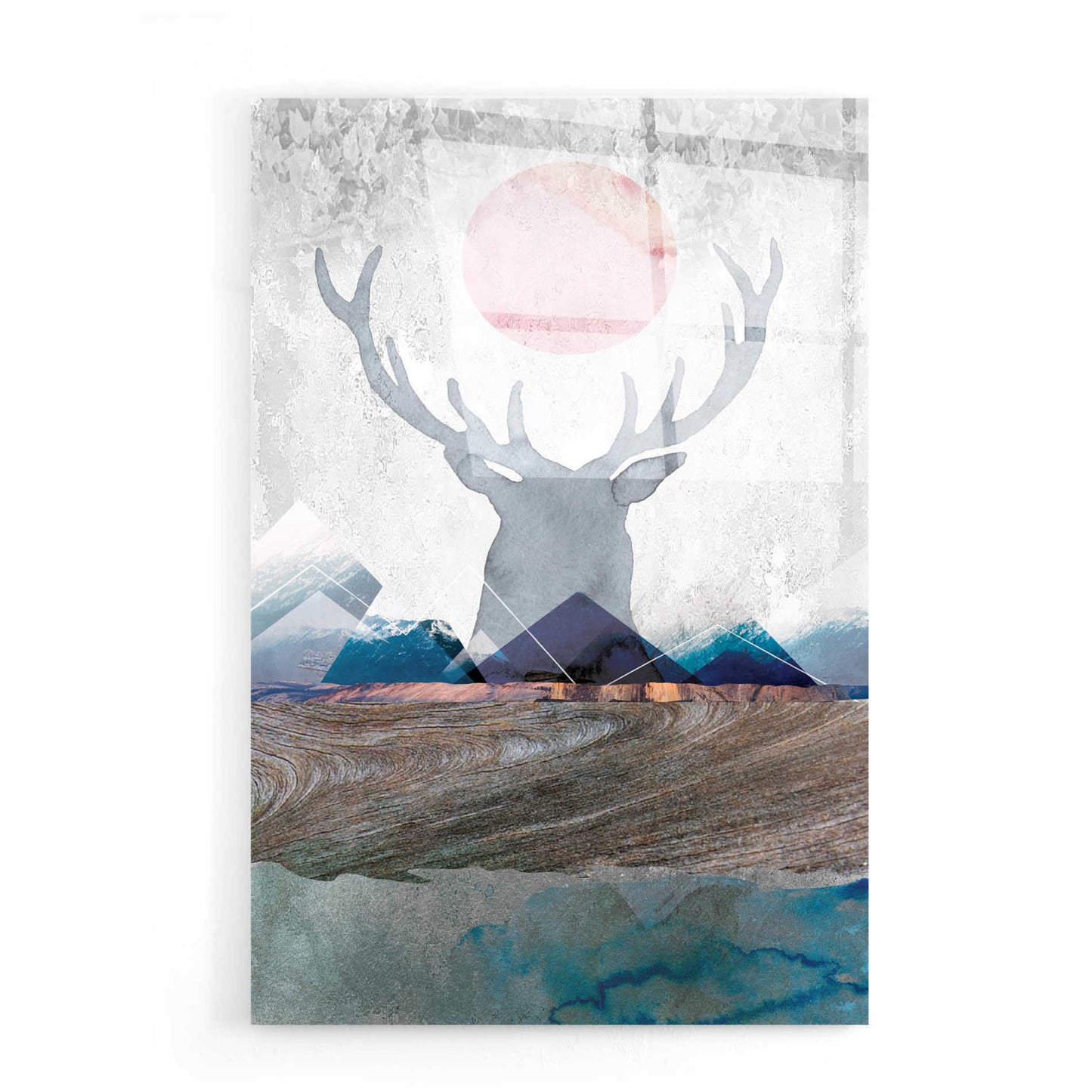 Epic Art 'Deer and Mountains 2' by Louis Duncan-He, Acrylic Glass Wall Art,16x24