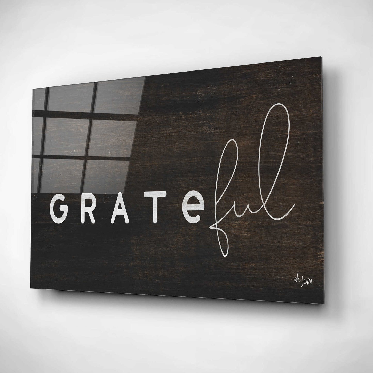 Epic Art 'Grateful' by Jaxn Blvd, Acrylic Glass Wall Art,16x12