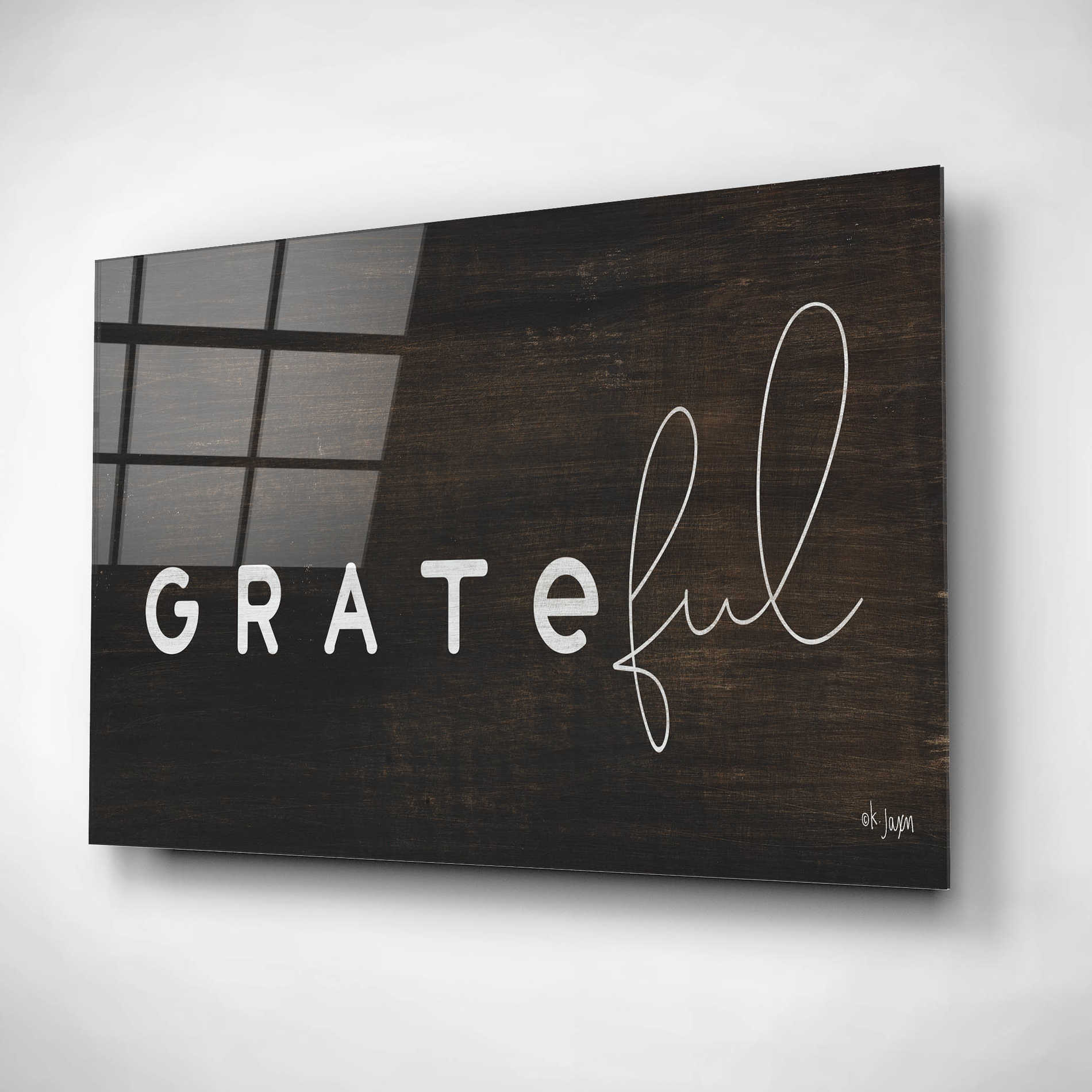 Epic Art 'Grateful' by Jaxn Blvd, Acrylic Glass Wall Art,16x12