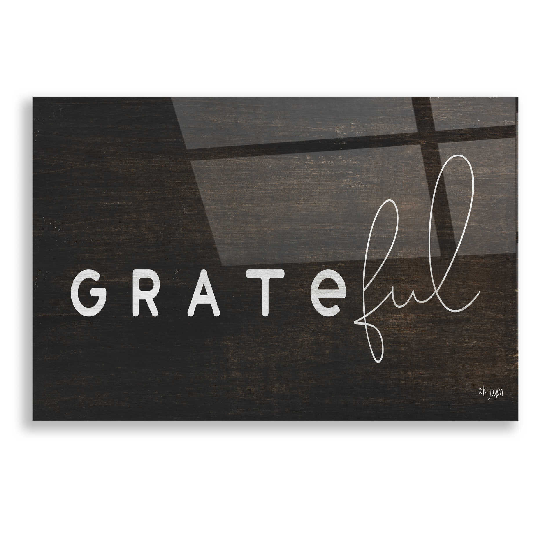 Epic Art 'Grateful' by Jaxn Blvd, Acrylic Glass Wall Art,16x12