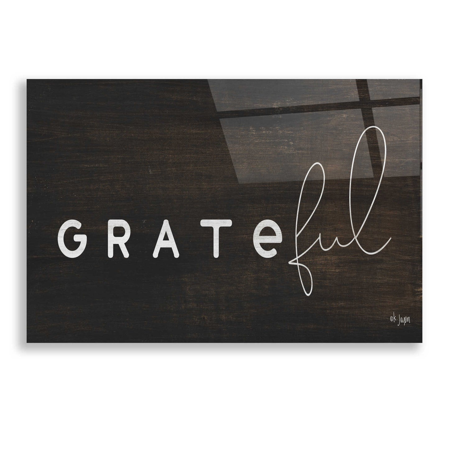 Epic Art 'Grateful' by Jaxn Blvd, Acrylic Glass Wall Art,24x16