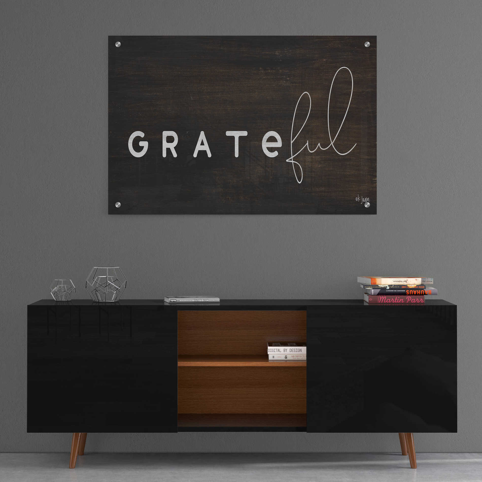 Epic Art 'Grateful' by Jaxn Blvd, Acrylic Glass Wall Art,36x24