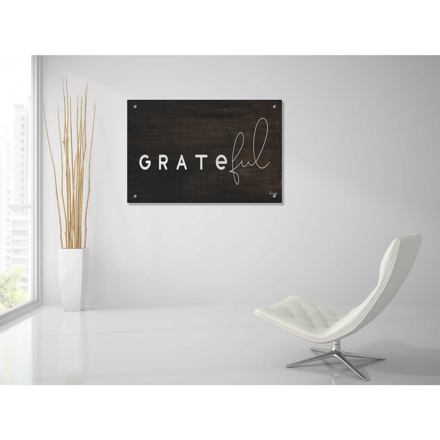 Epic Art 'Grateful' by Jaxn Blvd, Acrylic Glass Wall Art,36x24