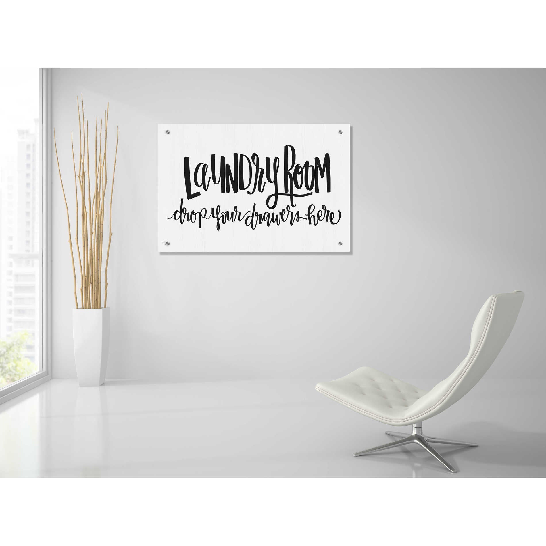 Epic Art 'Laundry Room Drop Your Drawers' by Jaxn Blvd, Acrylic Glass Wall Art,36x24