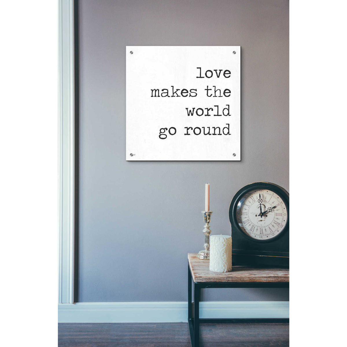Epic Art 'Love Makes the World Go Round' by Jaxn Blvd, Acrylic Glass Wall Art,24x24