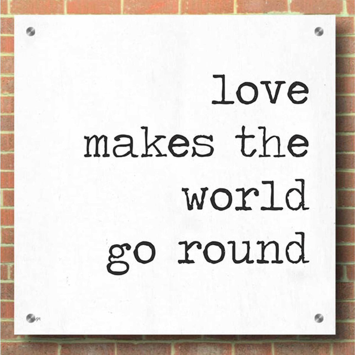 Epic Art 'Love Makes the World Go Round' by Jaxn Blvd, Acrylic Glass Wall Art,36x36