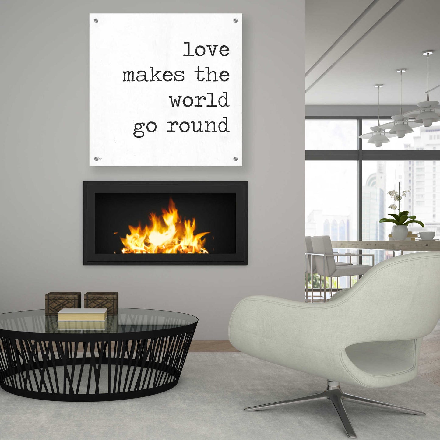 Epic Art 'Love Makes the World Go Round' by Jaxn Blvd, Acrylic Glass Wall Art,36x36