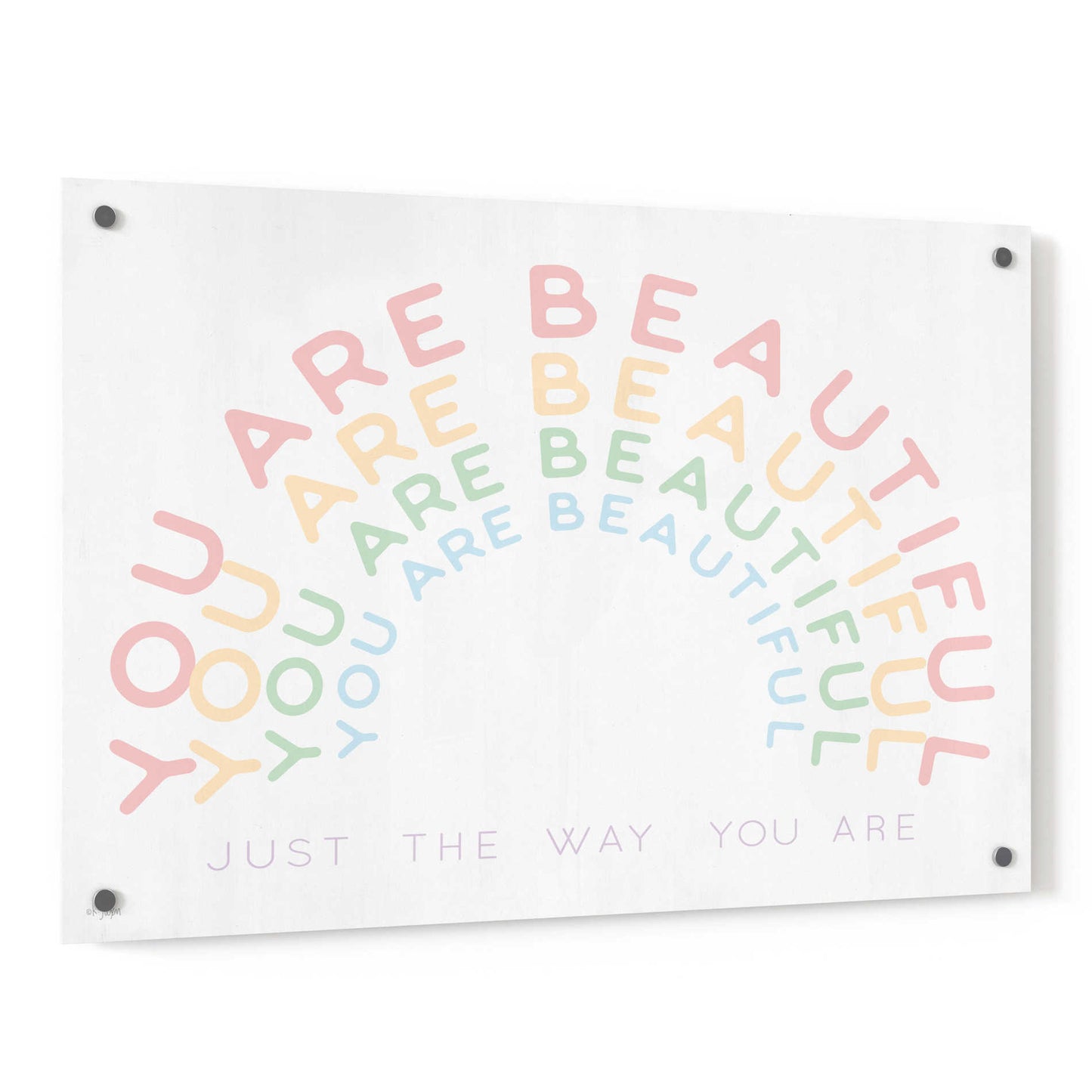 Epic Art 'You Are Beautiful' by Jaxn Blvd, Acrylic Glass Wall Art,36x24