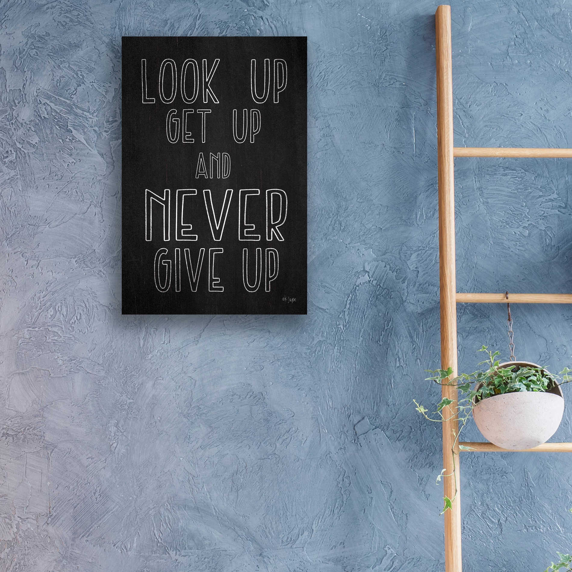 Epic Art 'Never Give Up' by Jaxn Blvd, Acrylic Glass Wall Art,16x24