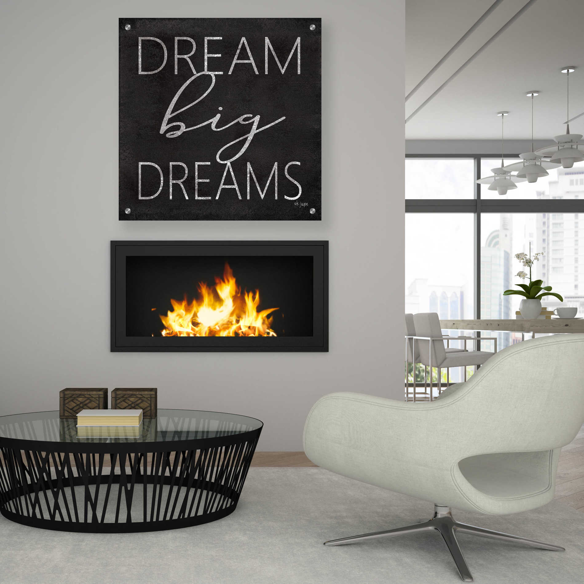 Epic Art 'Dream Big Dreams' by Jaxn Blvd, Acrylic Glass Wall Art,36x36