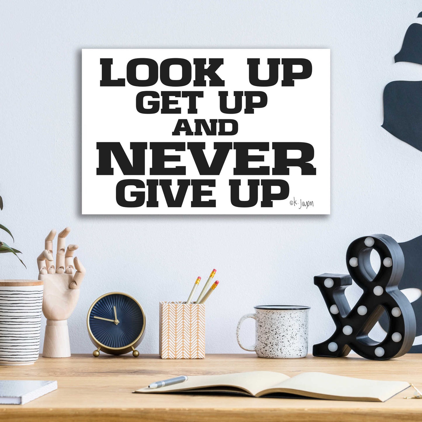 Epic Art 'Never Give Up II' by Jaxn Blvd, Acrylic Glass Wall Art,16x12