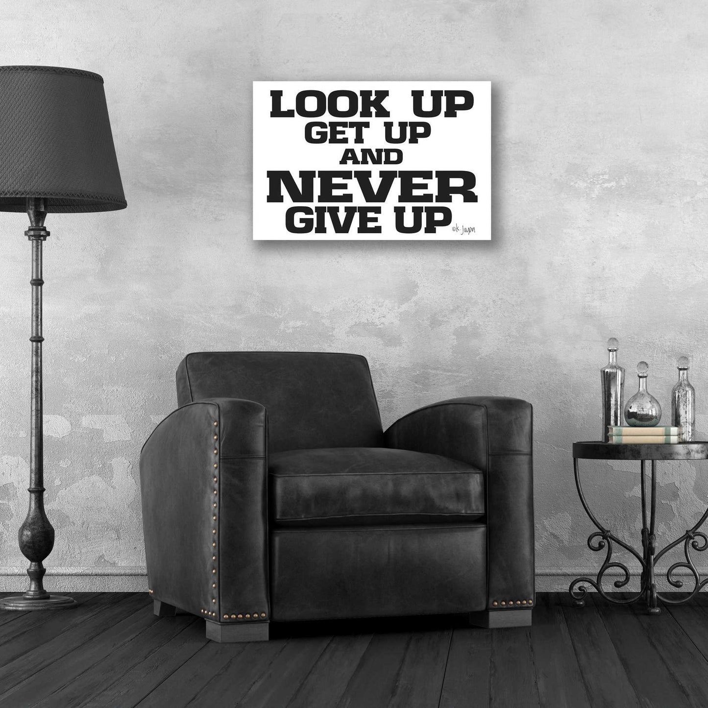 Epic Art 'Never Give Up II' by Jaxn Blvd, Acrylic Glass Wall Art,24x16