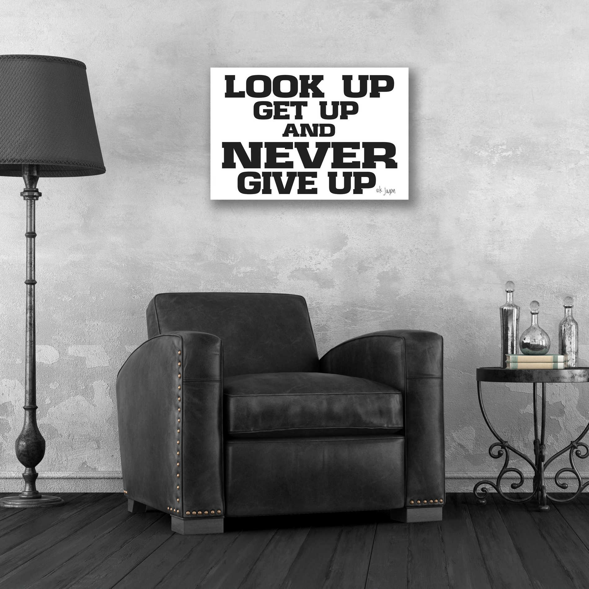 Epic Art 'Never Give Up II' by Jaxn Blvd, Acrylic Glass Wall Art,24x16