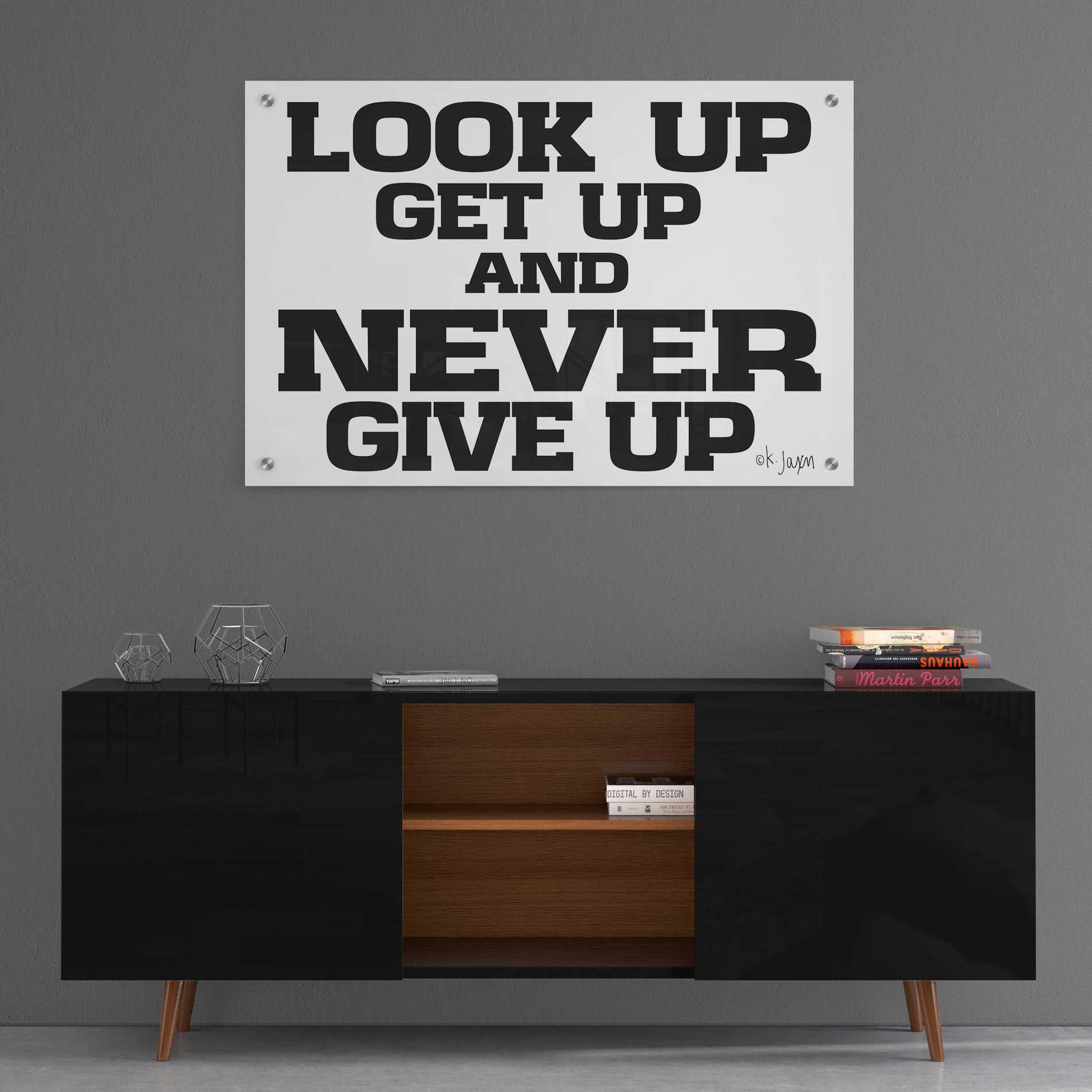 Epic Art 'Never Give Up II' by Jaxn Blvd, Acrylic Glass Wall Art,36x24