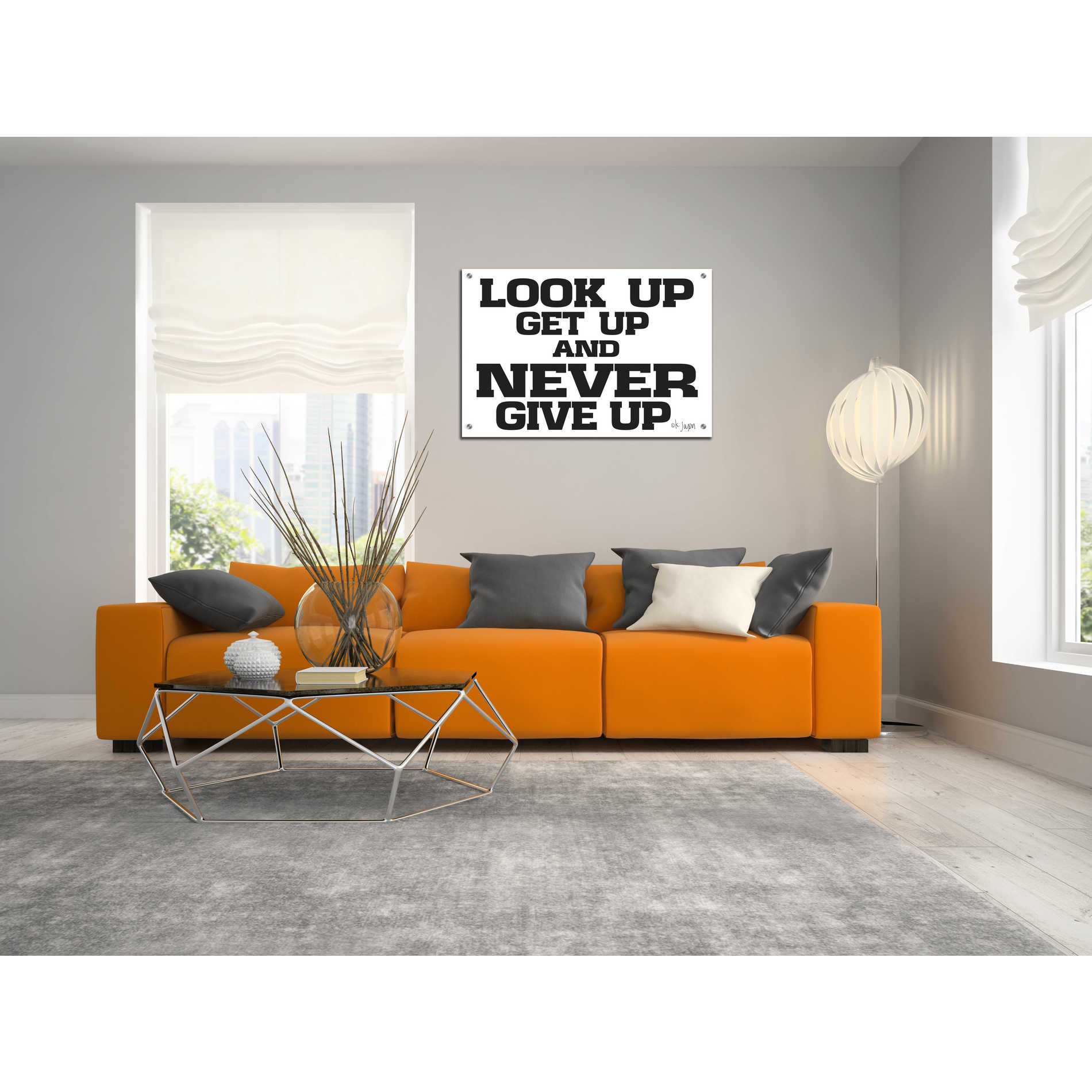 Epic Art 'Never Give Up II' by Jaxn Blvd, Acrylic Glass Wall Art,36x24