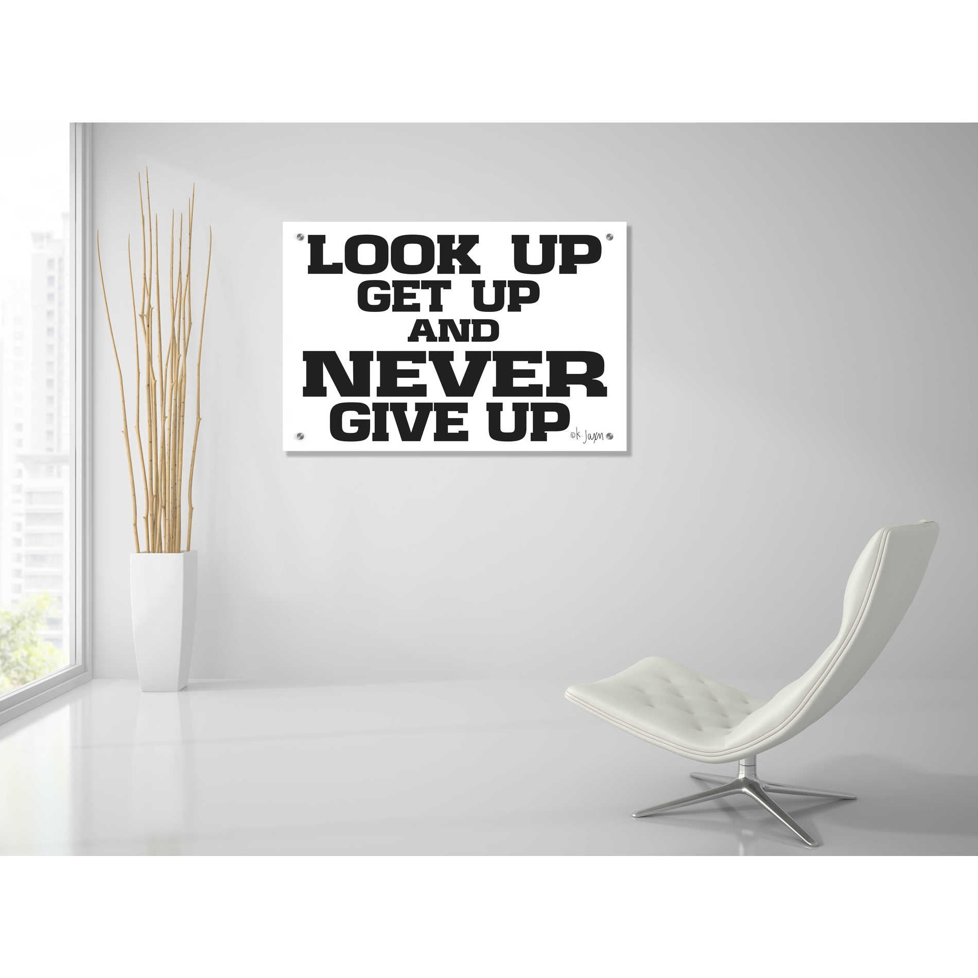 Epic Art 'Never Give Up II' by Jaxn Blvd, Acrylic Glass Wall Art,36x24