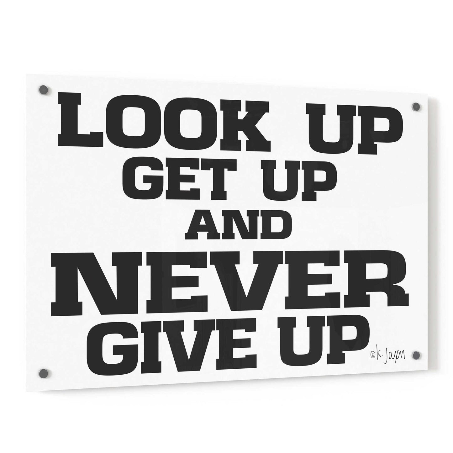 Epic Art 'Never Give Up II' by Jaxn Blvd, Acrylic Glass Wall Art,36x24