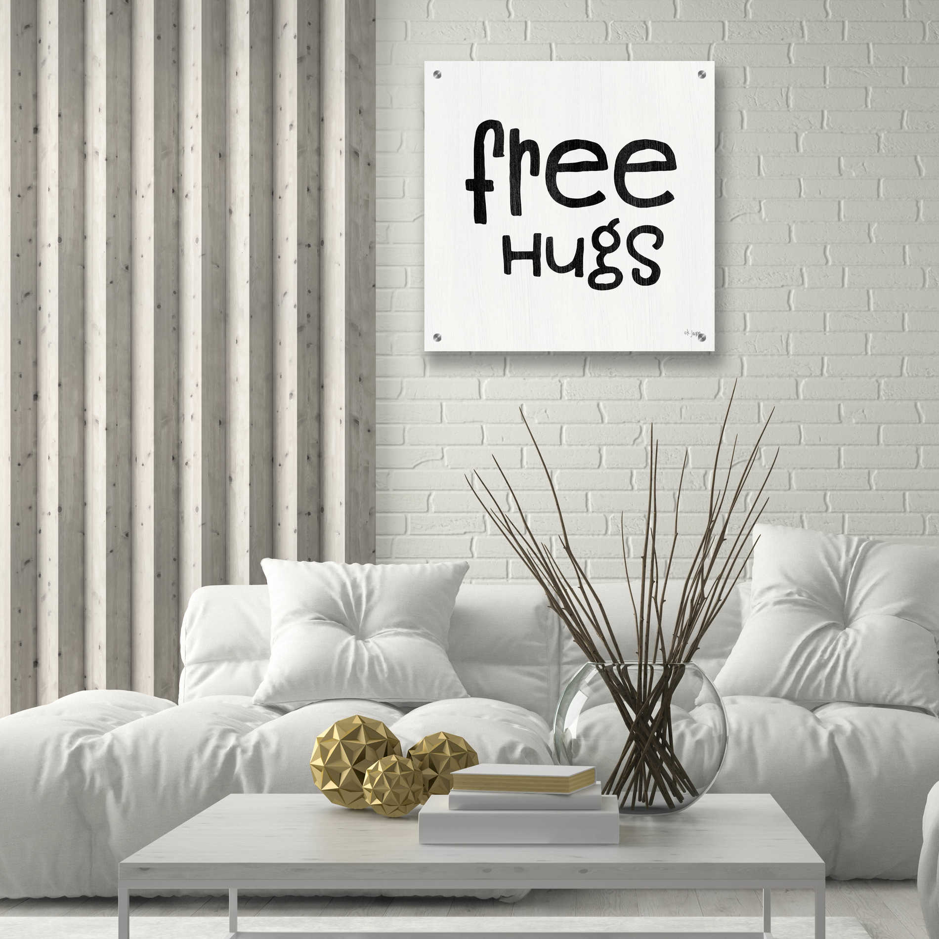 Epic Art 'Free Hugs' by Jaxn Blvd, Acrylic Glass Wall Art,24x24