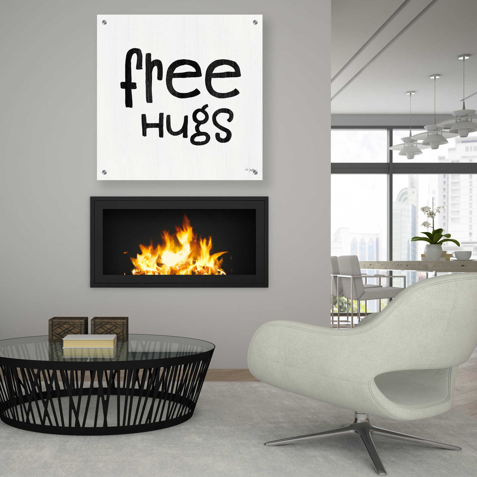 Epic Art 'Free Hugs' by Jaxn Blvd, Acrylic Glass Wall Art,36x36