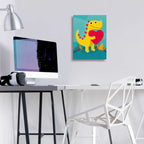 Epic Art 'Dino Love' by Michael Buxton, Acrylic Glass Wall Art,12x16