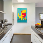 Epic Art 'Dino Love' by Michael Buxton, Acrylic Glass Wall Art,24x36