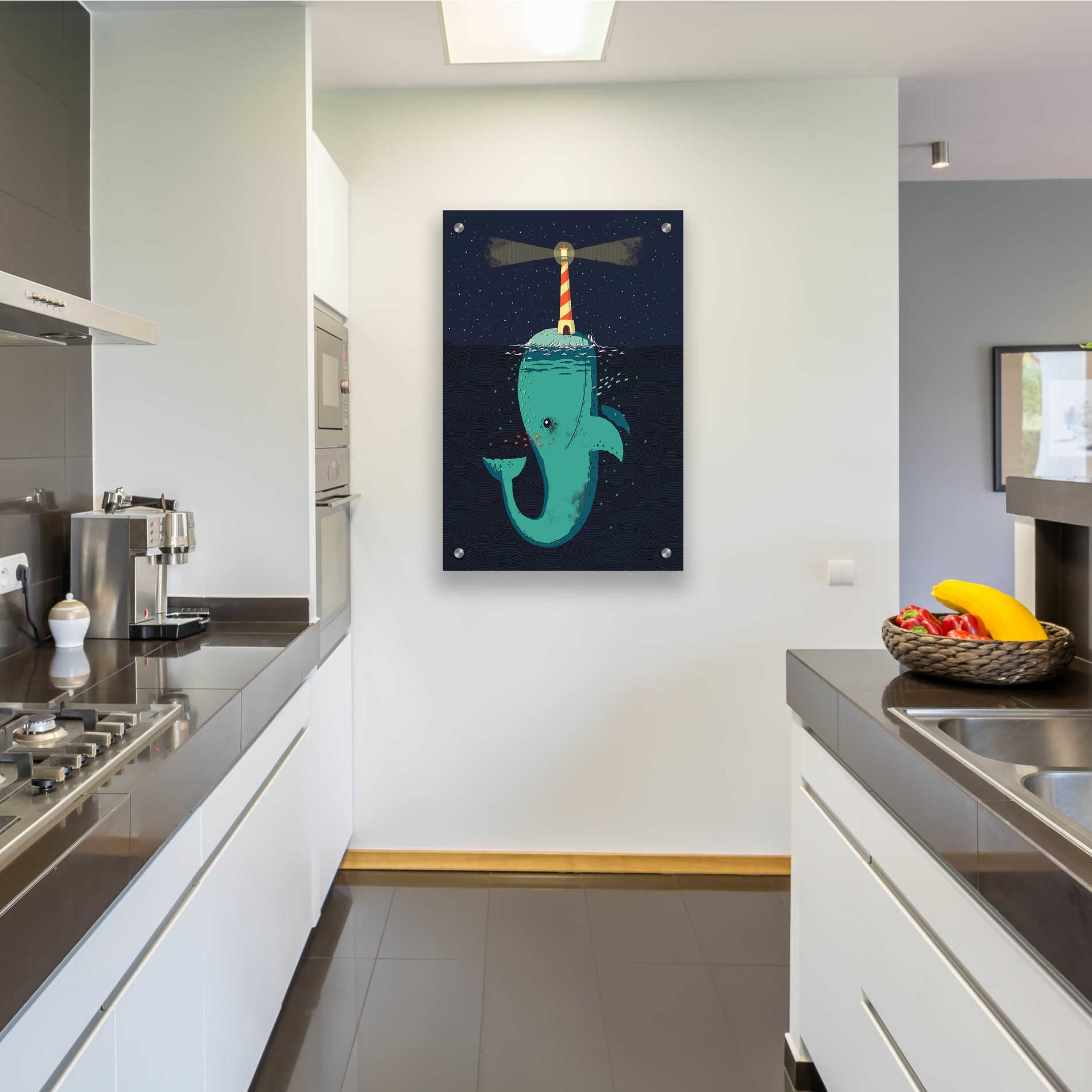 Epic Art 'King of The Narwhals' by Michael Buxton, Acrylic Glass Wall Art,24x36