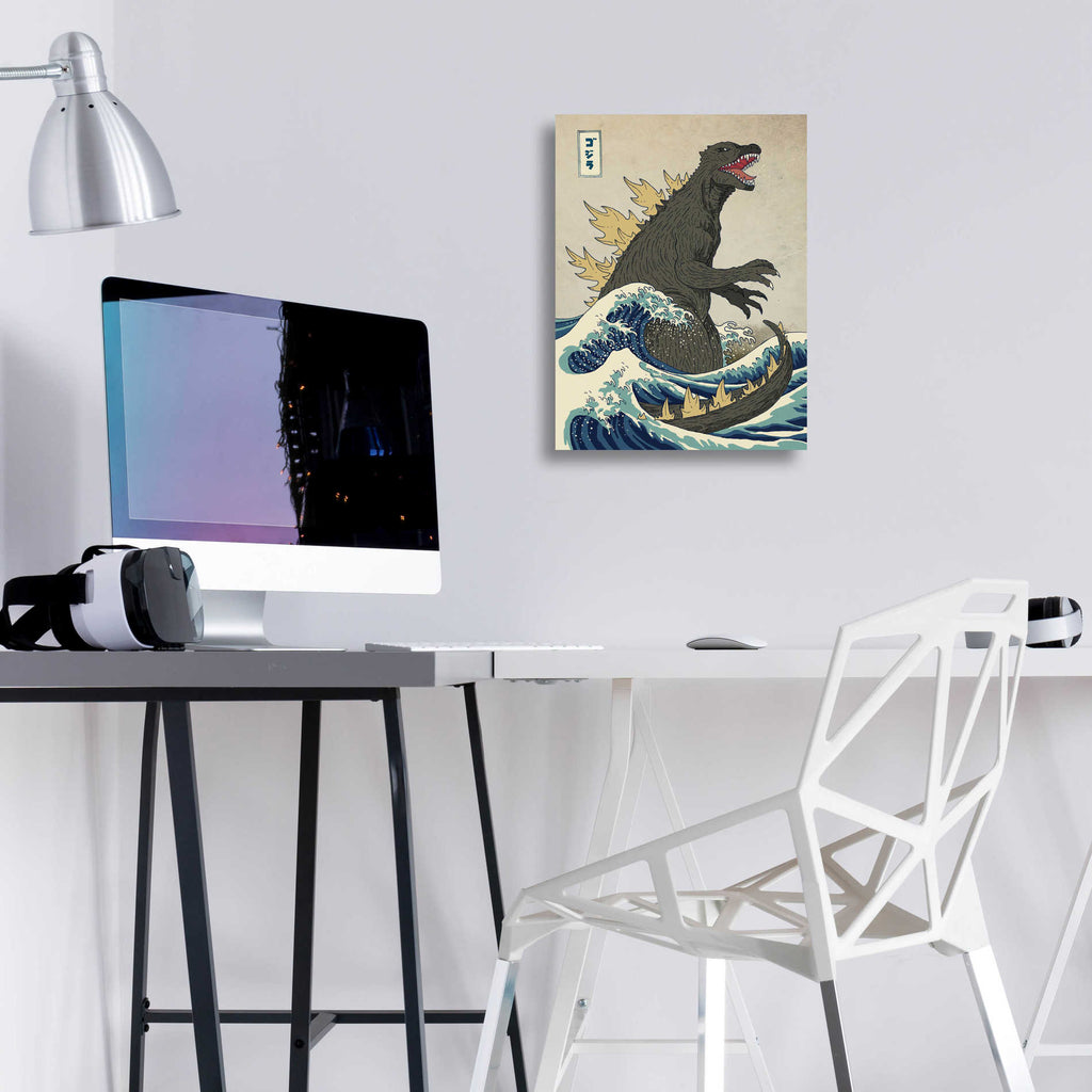 Epic Art 'The Great Monster off Kanagawa' by Michael Buxton, Acrylic Glass Wall Art,12x16