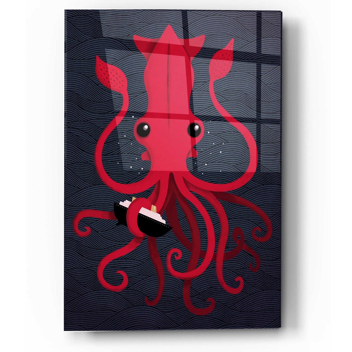 Epic Art 'Kraken Attaken' by Michael Buxton, Acrylic Glass Wall Art,12x16