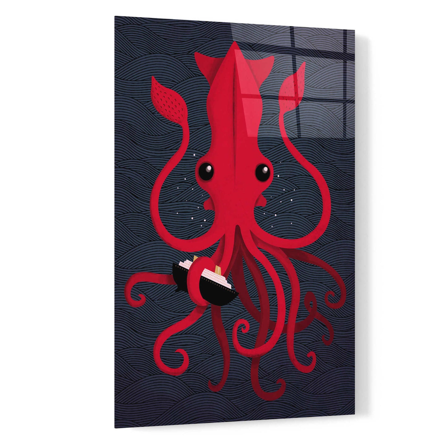 Epic Art 'Kraken Attaken' by Michael Buxton, Acrylic Glass Wall Art,16x24