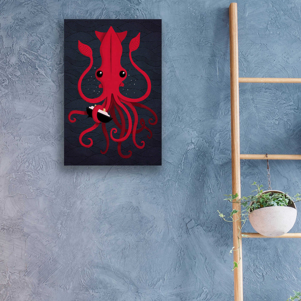 Epic Art 'Kraken Attaken' by Michael Buxton, Acrylic Glass Wall Art,16x24