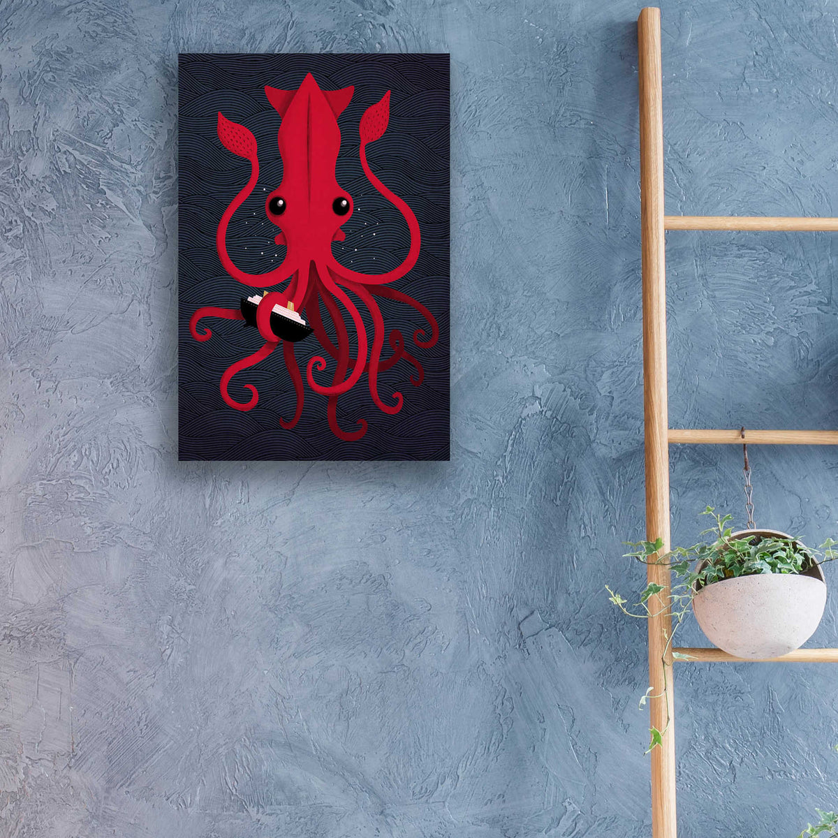 Epic Art 'Kraken Attaken' by Michael Buxton, Acrylic Glass Wall Art,16x24