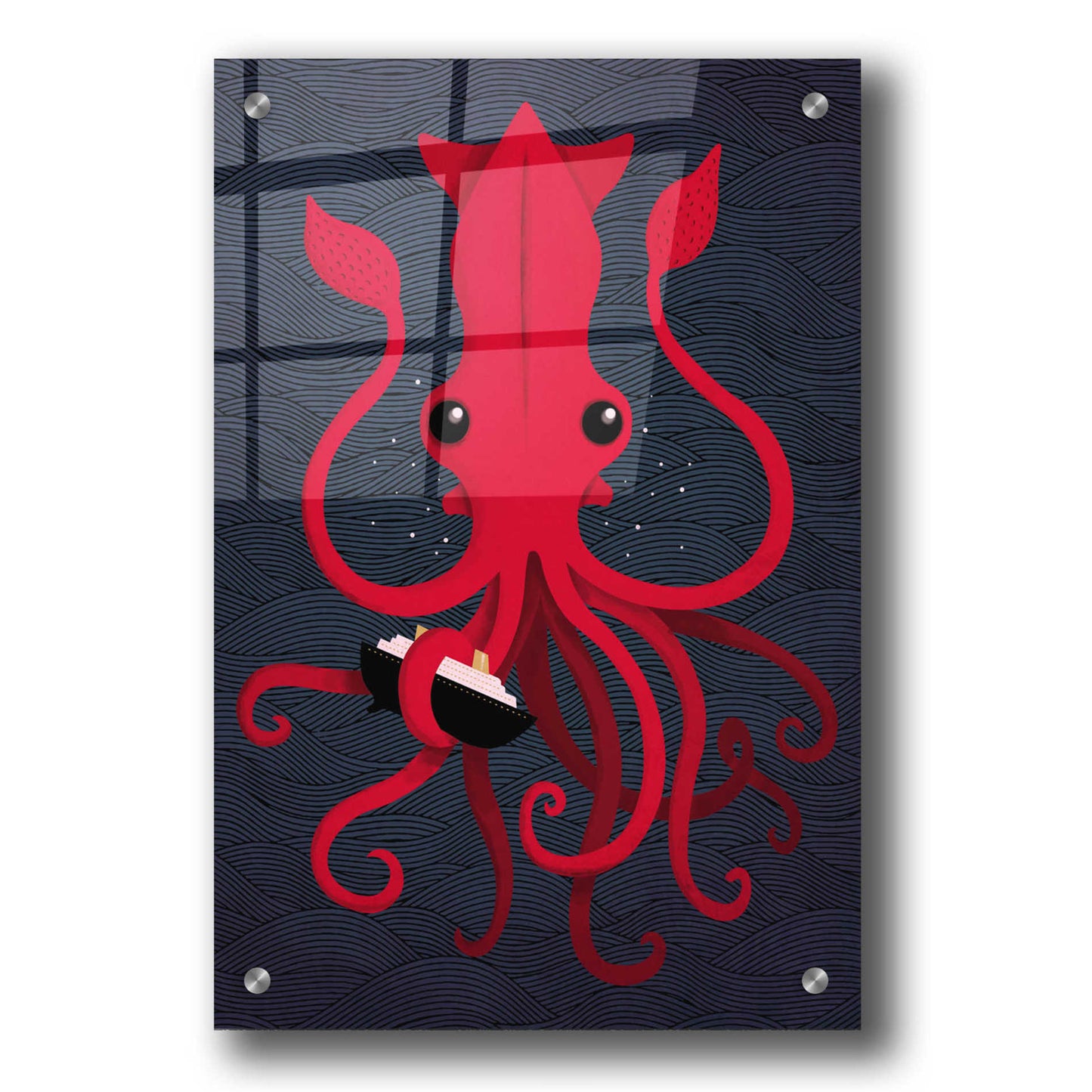 Epic Art 'Kraken Attaken' by Michael Buxton, Acrylic Glass Wall Art,24x36