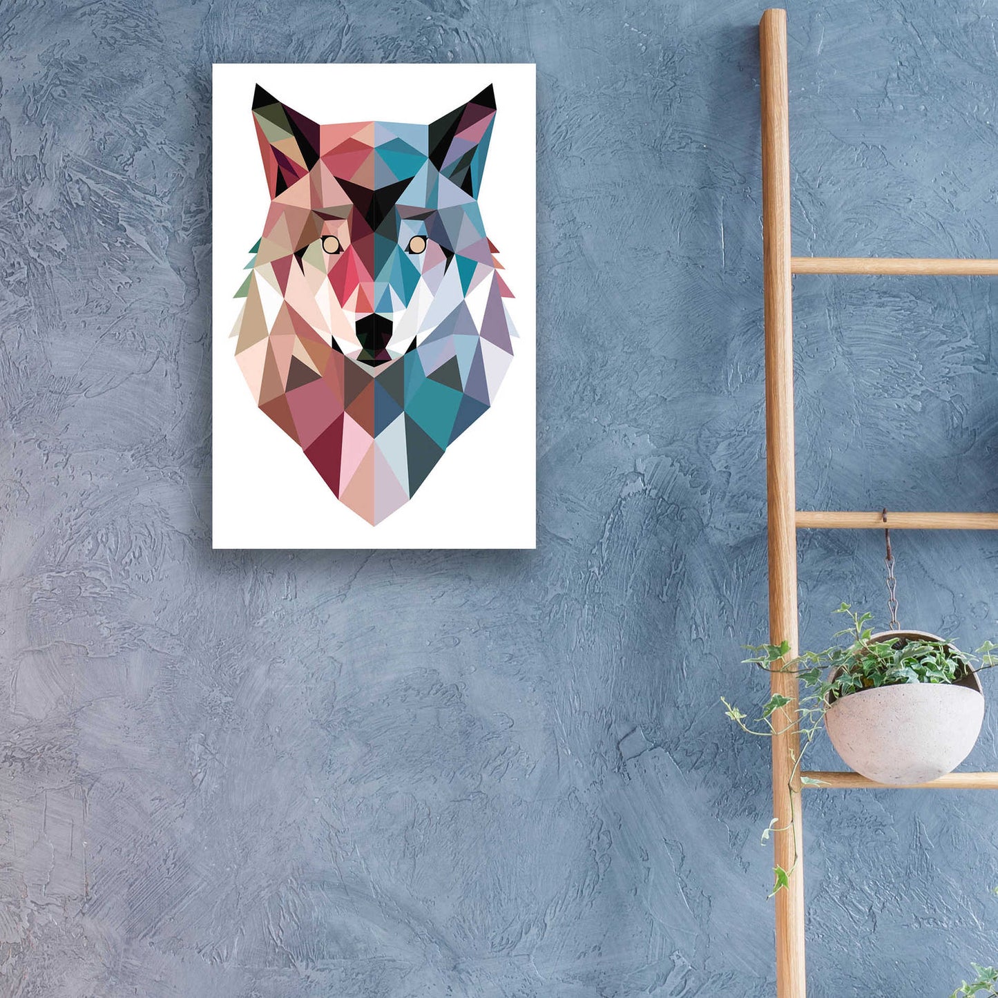 Epic Art 'Geo Wolf' by Michael Buxton, Acrylic Glass Wall Art,16x24