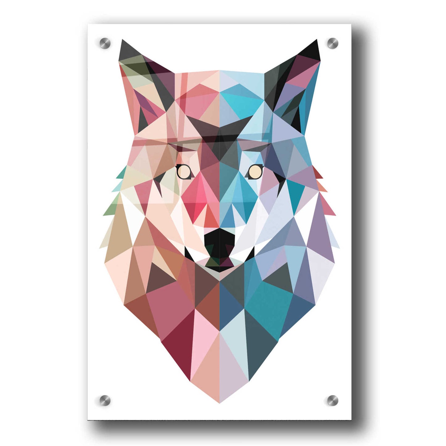 Epic Art 'Geo Wolf' by Michael Buxton, Acrylic Glass Wall Art,24x36