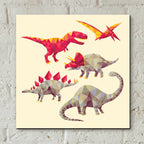 Epic Art 'Geo Saurs' by Michael Buxton, Acrylic Glass Wall Art,12x12
