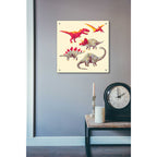Epic Art 'Geo Saurs' by Michael Buxton, Acrylic Glass Wall Art,24x24