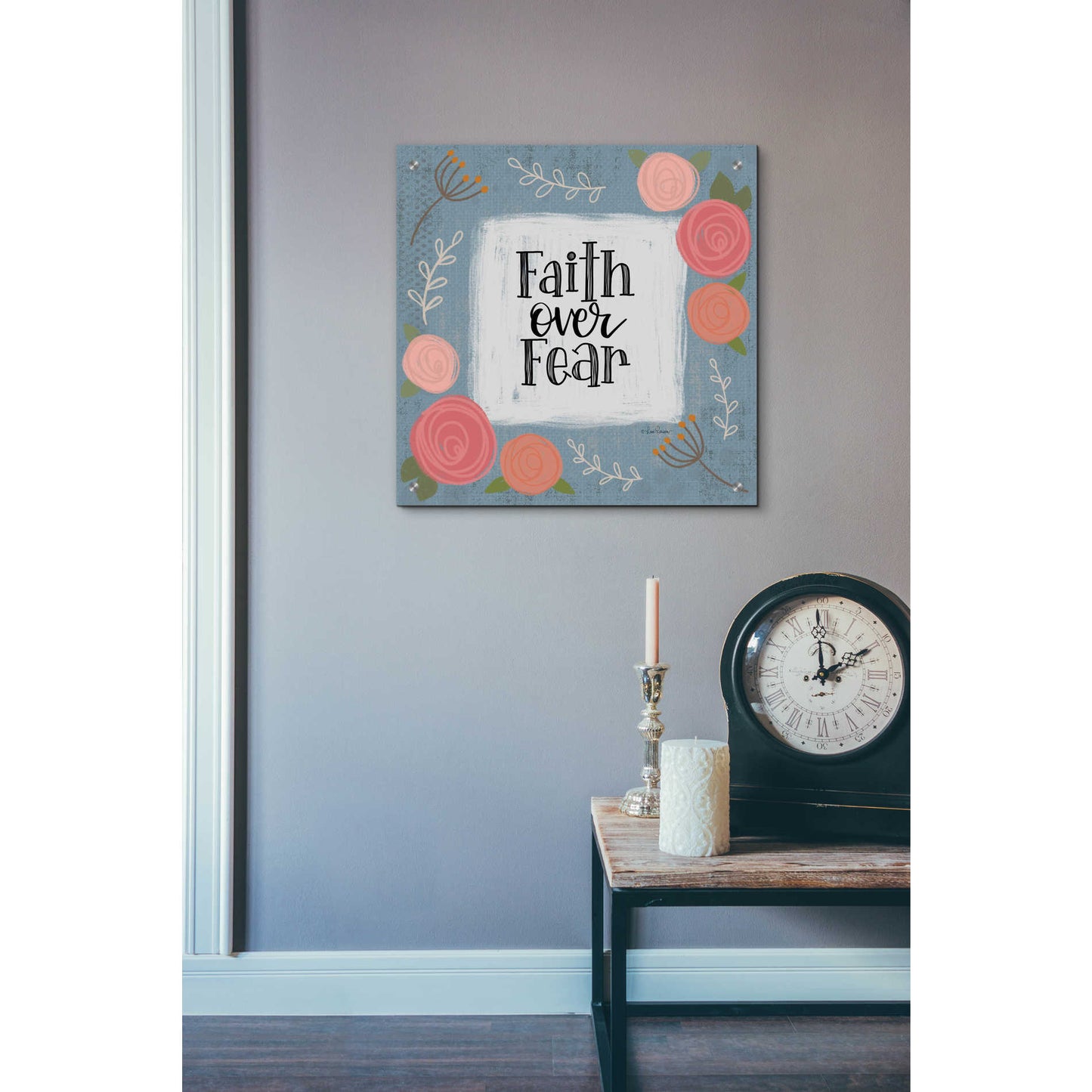 Epic Art 'Faith Over Fear' by Lisa Larson, Acrylic Glass Wall Art,24x24