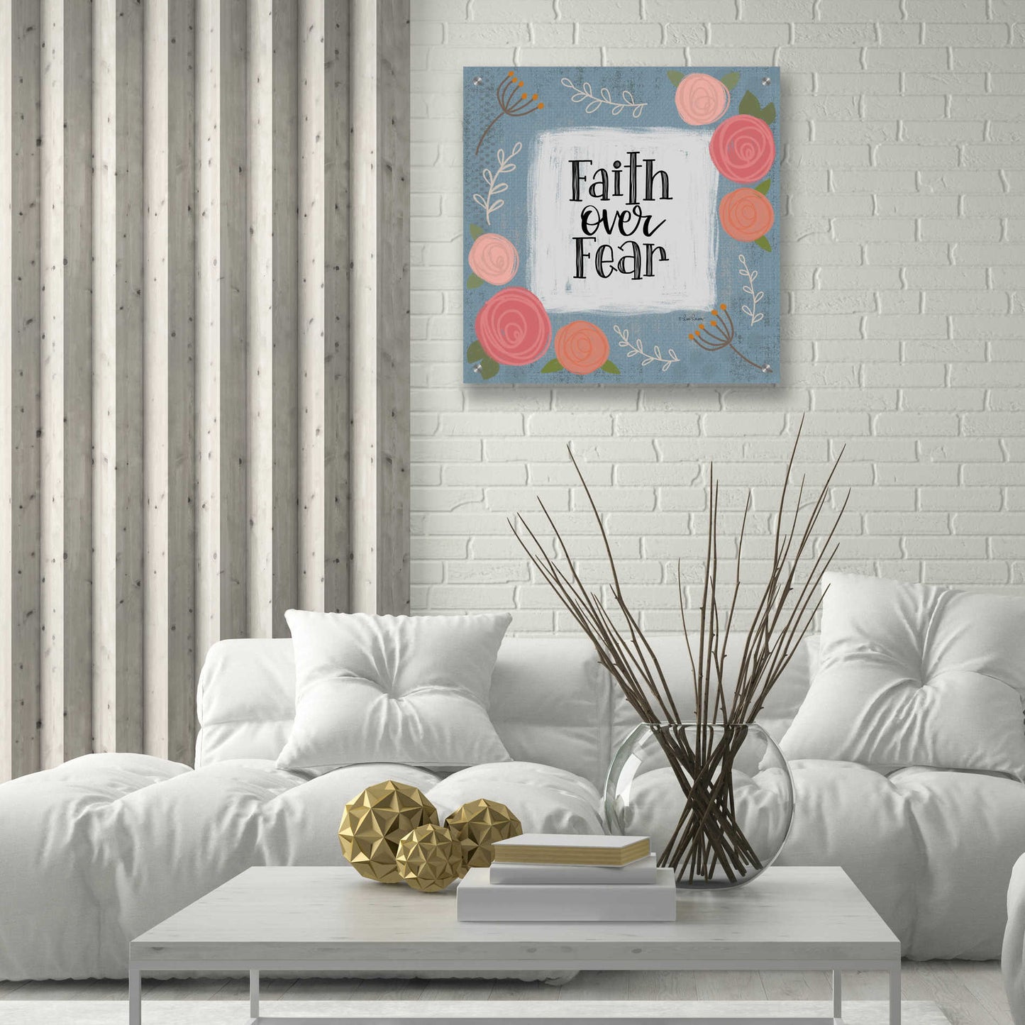 Epic Art 'Faith Over Fear' by Lisa Larson, Acrylic Glass Wall Art,24x24