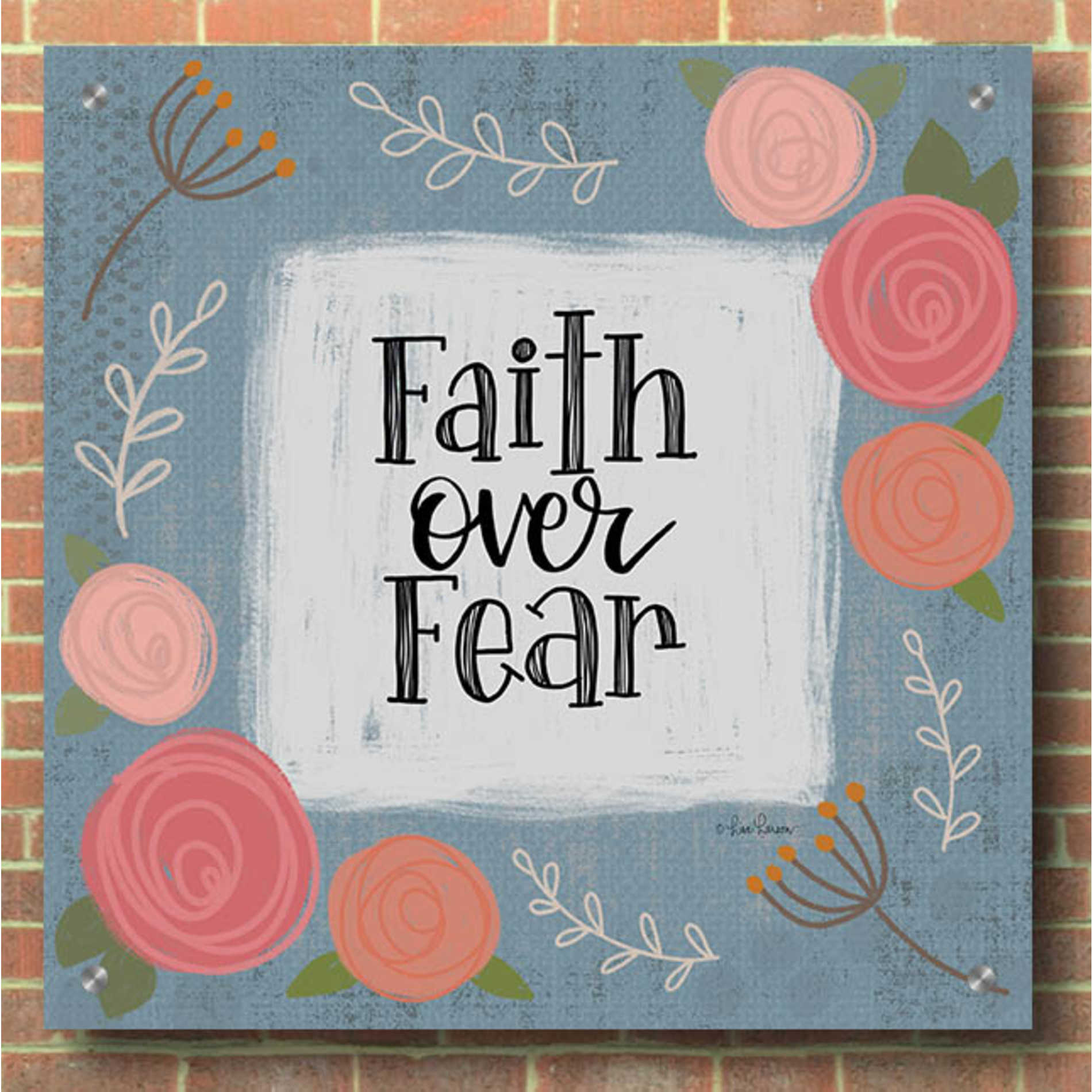 Epic Art 'Faith Over Fear' by Lisa Larson, Acrylic Glass Wall Art,36x36