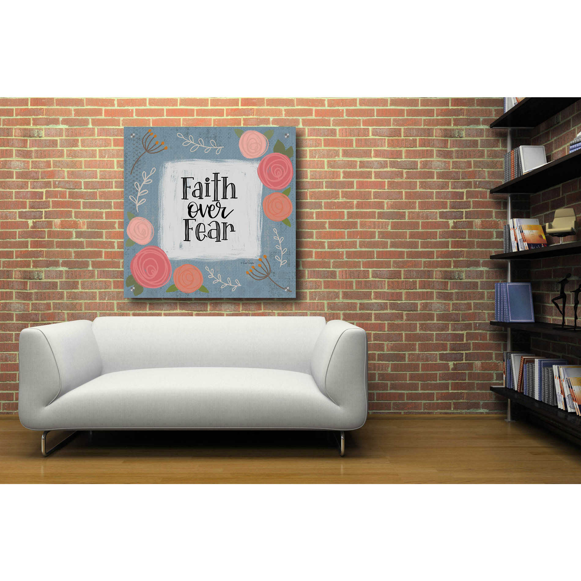 Epic Art 'Faith Over Fear' by Lisa Larson, Acrylic Glass Wall Art,36x36