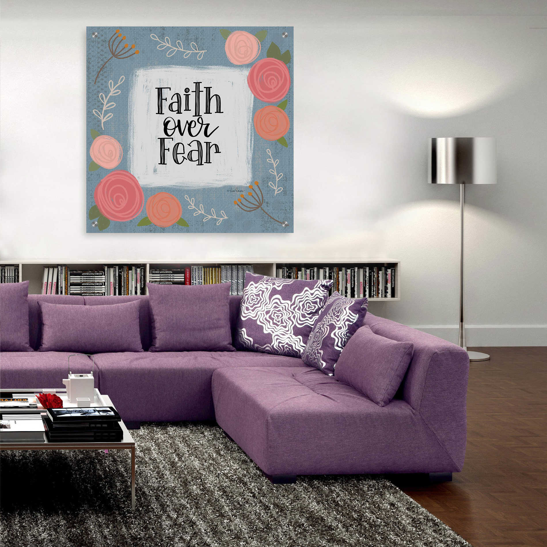 Epic Art 'Faith Over Fear' by Lisa Larson, Acrylic Glass Wall Art,36x36