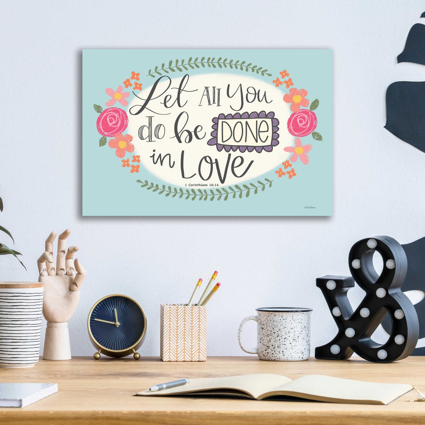 Epic Art 'Let All You Do' by Lisa Larson, Acrylic Glass Wall Art,16x12